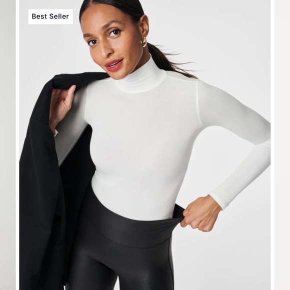 Spanx Faux Leather Leggings in Black - Picture 5 of 11